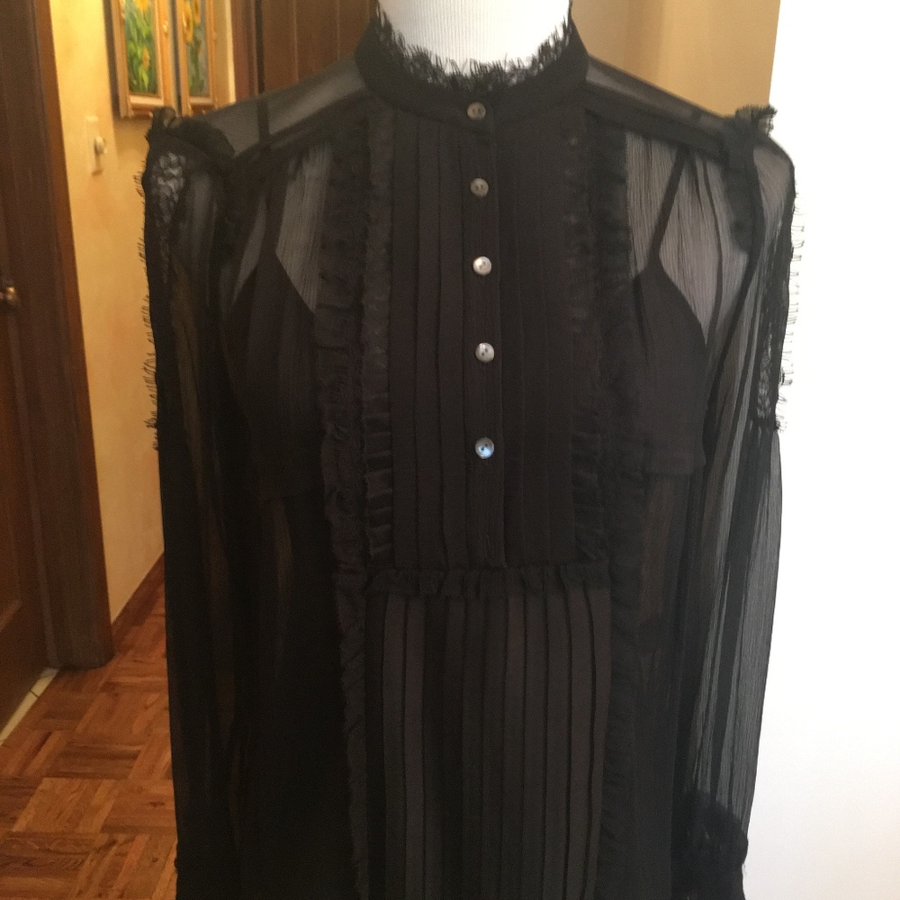 Diane von Furstenberg Black Silk Blouse